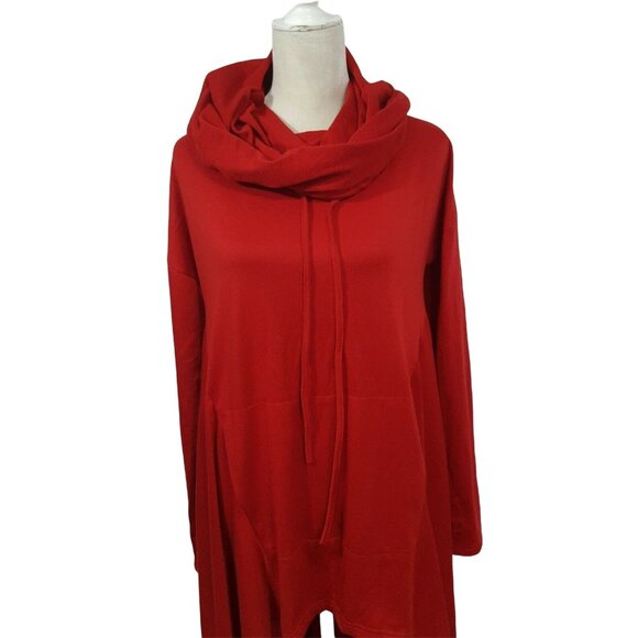 Womens Poncho Hooded Pullover S Drawstring Cord Long Sleeve Loose Casual - Picture 3 of 8